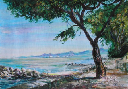 "На берегу оз.Гарда" акв. 2015